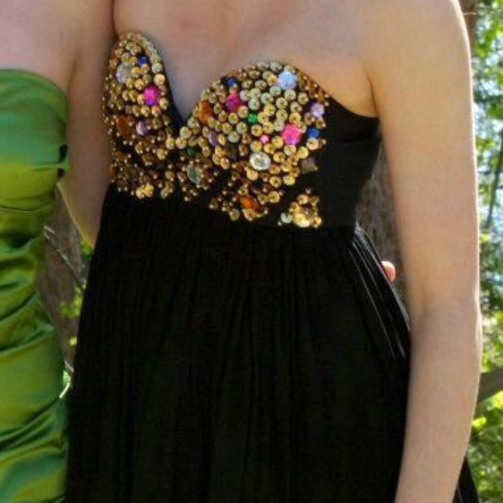 Black Jewel Mini Dress